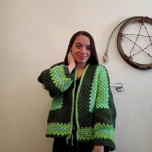 Crocheted Pentagon Cardigan